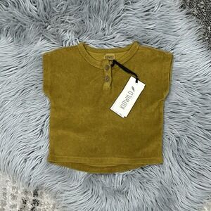 Kid Wild KIDWILD Organics Yellow Terry Box Tee Short Sleeve TShirt Size 3-6M NWT